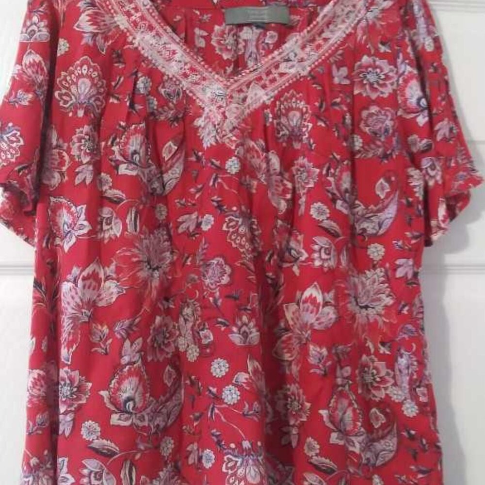 Berkley Jensen Women's Floral Blouse - Sz M